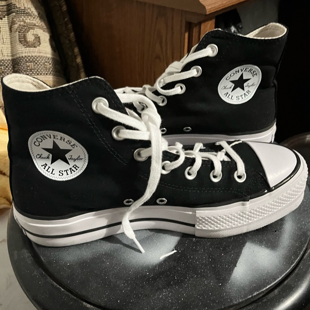Converse Hi Platform All Star Black (Women 8.5)
